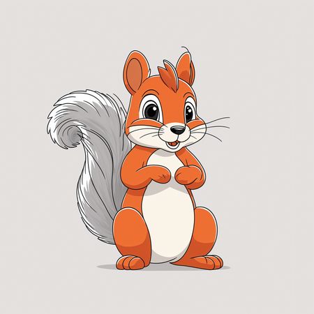 Cute Squirrel With Bushy Tail  AI Image