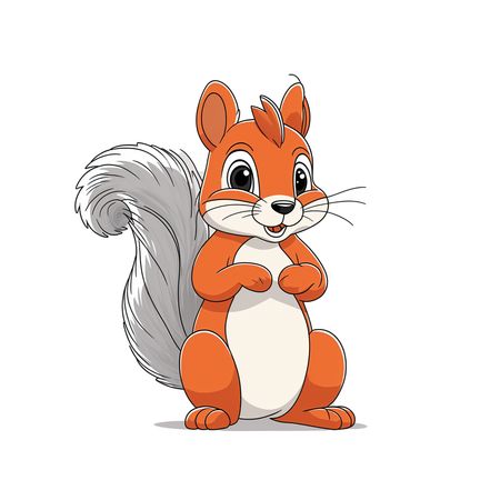 Cute Squirrel With Bushy Tail  AI Image