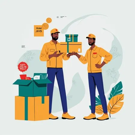 Delivery Workers Handling Packages  AI Image
