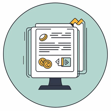 컴퓨터 화면의 디지털 문서  AI 이미지