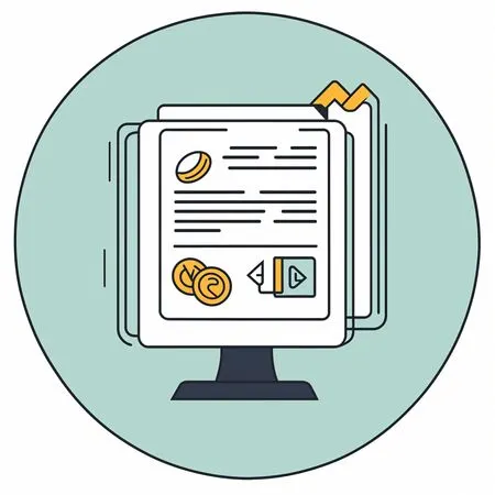 컴퓨터 화면의 디지털 문서  AI 이미지