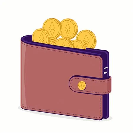 Digitale Geldbörse mit Ethereum-Münzen  AI Image