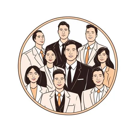 Diverse group of professionals arranged in a team portrait  AI Image