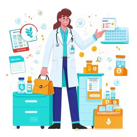 Doctor With Medications And Pharmacy Elements  AI Image