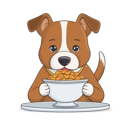 Dog Enjoying A Bowl Of Food  AI Image