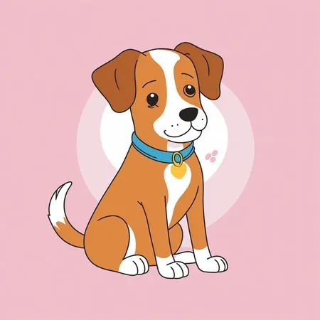 Dog With Blue Collar  AI Image