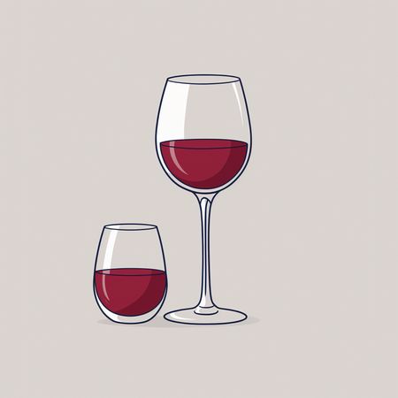 Dos copas de vino con vino tinto  Imagen AI