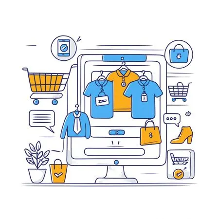 E-commerce Fashion Shopping Illustration.  AI Image