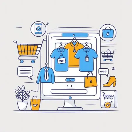 E-commerce Fashion Shopping Illustration.  AI Image