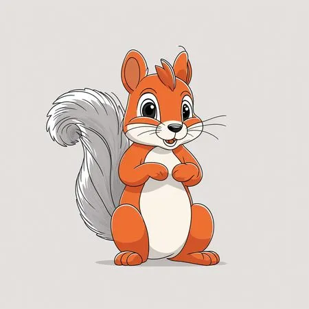 Écureuil mignon avec une queue touffue  Image IA