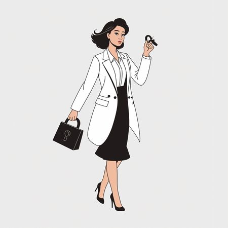 Mujer de negocios, tenencia, llave  Imagen AI