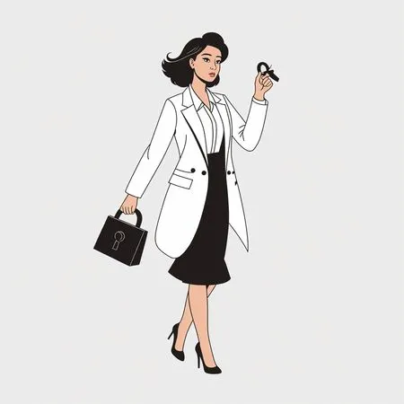 Mujer de negocios, tenencia, llave  Imagen AI