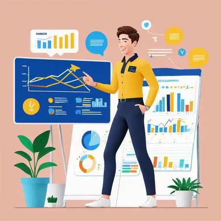 Empresario presentando análisis de datos  AI Image