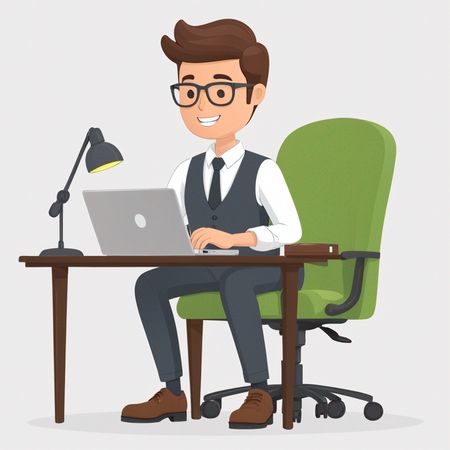 Empresário trabalhando no laptop  Imagem de IA