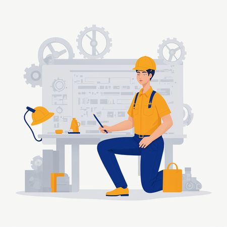 Engenheiro revisando projeto  AI Image