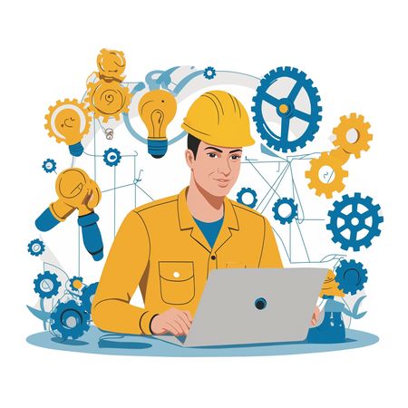 Engineer Working On Technology  AI Image