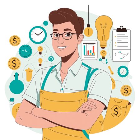 Entrepreneur With Business Idea  AI Image