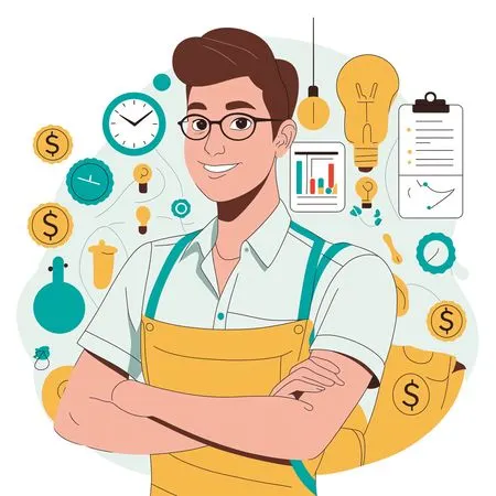 Entrepreneur With Business Idea  AI Image