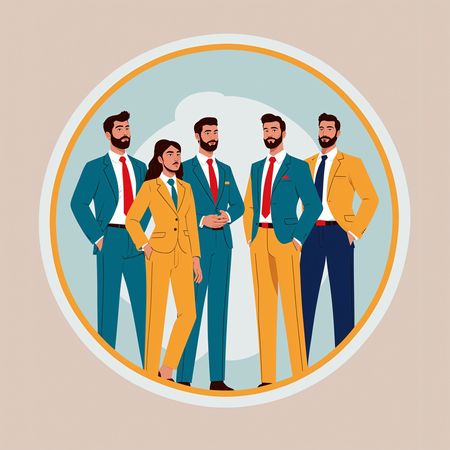Une équipe commerciale diversifiée vêtue d'une tenue professionnelle formelle  Image IA