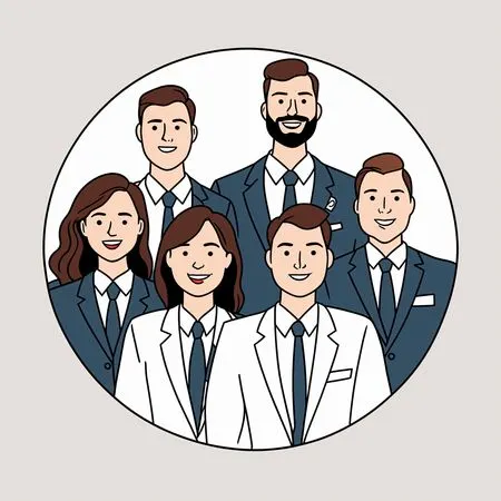 Équipe d'affaires professionnelle vêtue de costumes d'affaires  AI Image