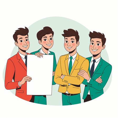 Équipe professionnelle tenant un tableau vierge  Image IA