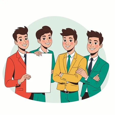 Équipe professionnelle tenant un tableau vierge  Image IA