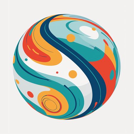 Esfera abstracta colorida con patrones en espiral  Imagen AI