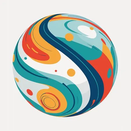 Esfera abstracta colorida con patrones en espiral  Imagen AI