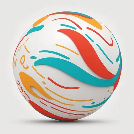 Esfera abstracta colorida con patrones de remolino  Imagen AI