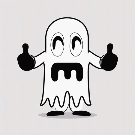 Fantasma dando sinal de positivo  AI Image