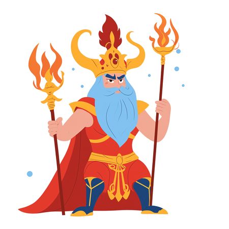 Fantasy King With Flames  AI Image