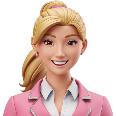 Female character with a bright smile  AI Image