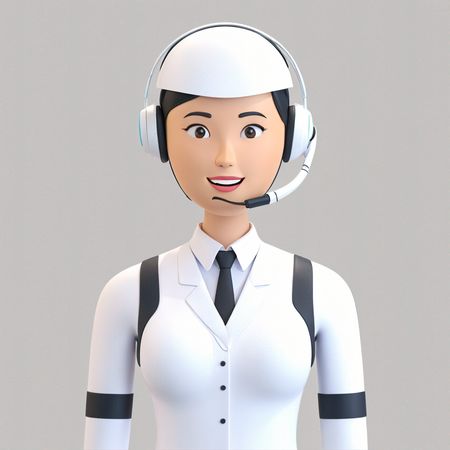 Female Robot With Headset  AI Image