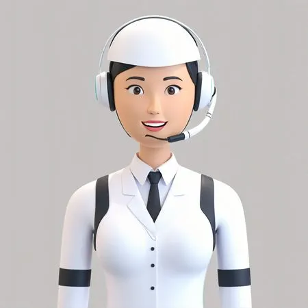 Female Robot With Headset  AI Image