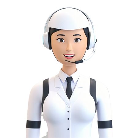Female Robot With Headset  AI Image
