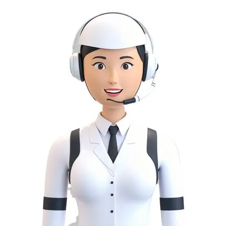 Female Robot With Headset  AI Image