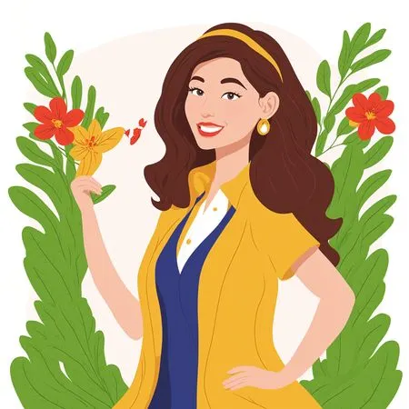 Femme avec des fleurs  Image IA