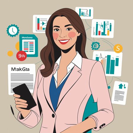 Femme d'affaires avec analyse de données  Image IA