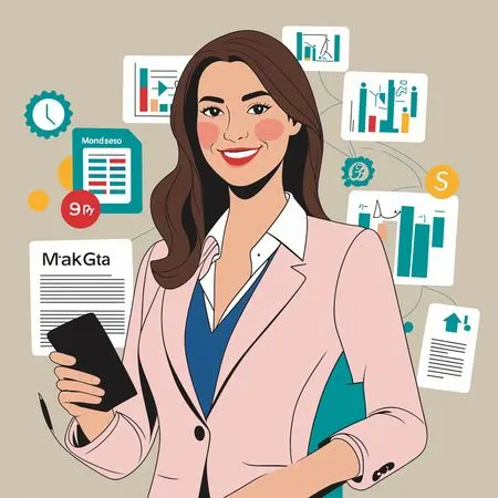 Femme d'affaires avec analyse de données  Image IA