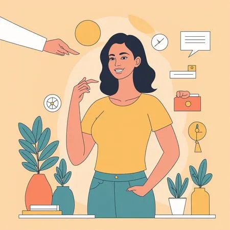 Femme dans un bureau moderne  AI Image