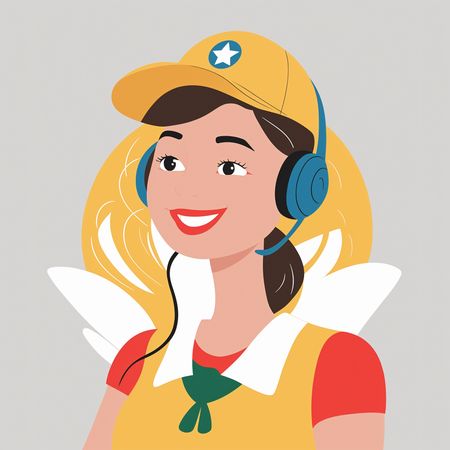 Une opératrice parle avec un client  Image IA