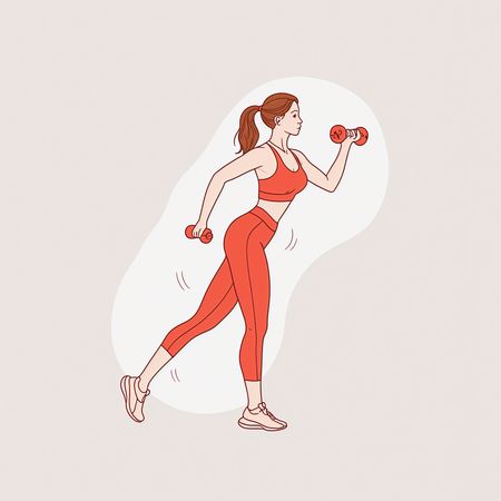 Femme exerçant avec des haltères  Image IA