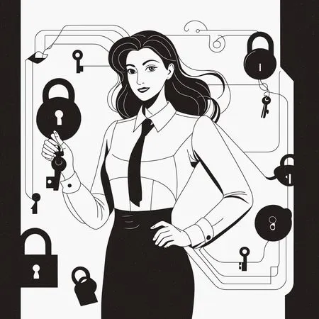 Femme tenant la clé  Image IA