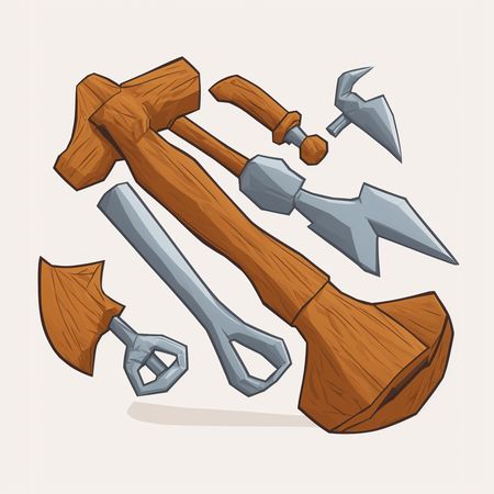 Ferramentas e armas primitivas  AI Image