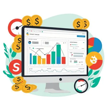Financial Dashboard With Data Analysis  AI Image
