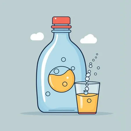 Fizzy Drink In Bottle And Glass  AI Image