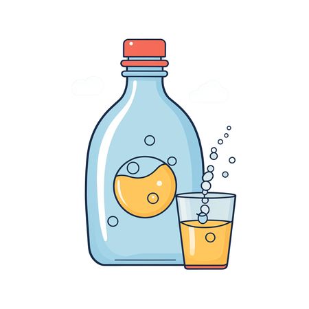 Fizzy Drink In Bottle And Glass  AI Image