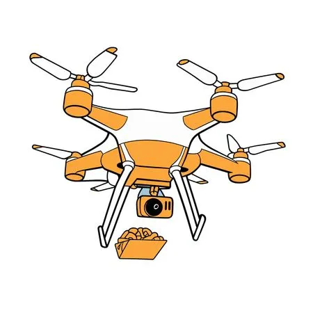 Food Delivery Drone In Mid-flight  AI Image