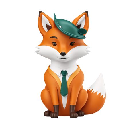 Fox In Stylish Attire  AI Image