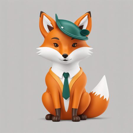 Fox In Stylish Attire  AI Image